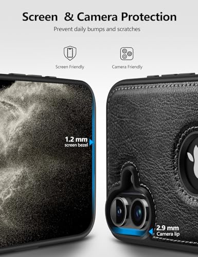 WTCASE Magnetic for iPhone 16 Leather Case,Built-in Invisible Stand [Compatible with Magsafe] Protective Slim Kickstand Phone Cover Compatible with iPhone 16 (2024) 6.1" (Black) - color: Black, size: iPhone 16 - 6.1"
