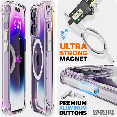 REBEL Clear Case for iPhone 14 Pro [Crystal Series Gen-4] Strong MagSafe Compatible, Anti-Scratch, Non-Yellowing, Protective Shockproof Bumpers, Metal Buttons, 6.1 Inch Phone 2023 (Crystal Clear) - color: Crystal Clear, size: iPhone 14 Pro
