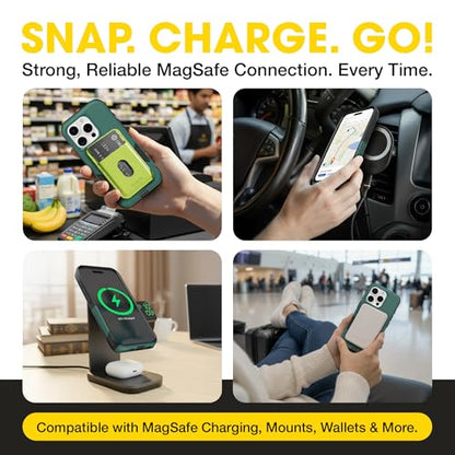 OtterBox iPhone 15 Pro Max Commuter Series MagSafe Case - Green & Black | 3X MIL Drop Protection - Dual-Layer Shockproof Design - Pocket-Friendly - Raised Edges - Port Covers - color: Green/Black