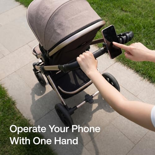 Portable Stroller Phone Holder Flexible Cell Phone Holder Adjustable Universal Stroller phone Mount Soft Silicone Bike Strollers Attachment for Most Cellphone Hand Operation Buggy Handlebar Pushchair