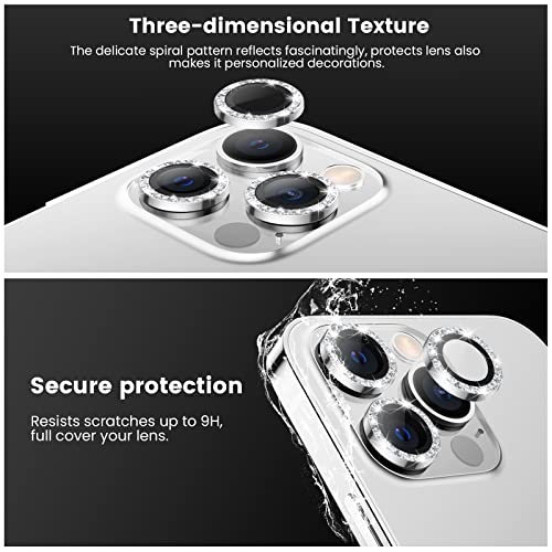 Tensea Bling Camera Lens Protector for iPhone 14 Pro/iPhone 14 Pro Max - color: Glitter Silver