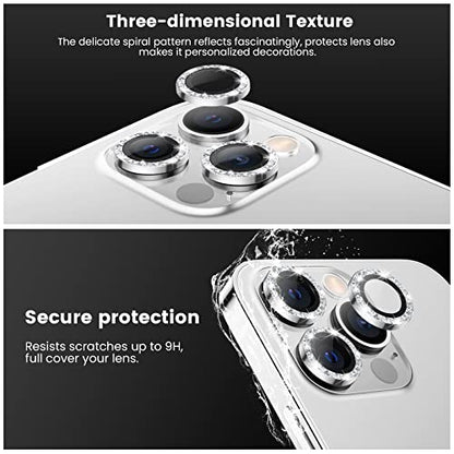 Tensea Bling Camera Lens Protector for iPhone 14 Pro/iPhone 14 Pro Max - color: Glitter Silver