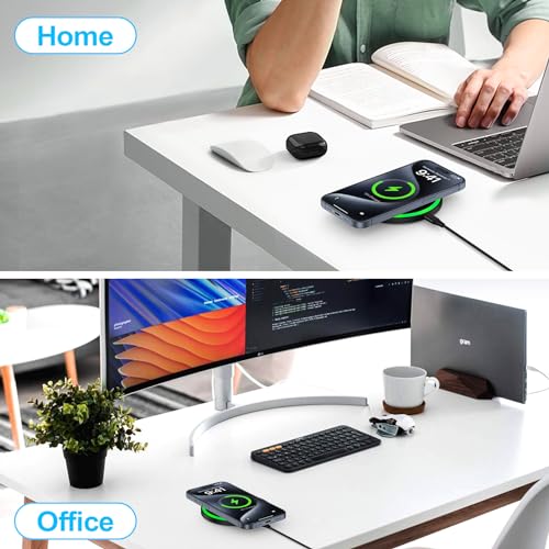 for Samsung S25 FE Wireless Charger Pad Fast Charging for Samsung Galaxy S25 Ultra Edge Plus Z Fold 7 Flip 7 6 S24 S23 S22 S21, 15W Wireless Charging Pad Android Phone Charger Mat for iPhone 17 Air 16 - color: Black