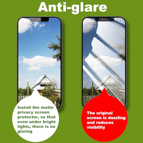 2 Pack Matte Privacy Screen Protector for iPhone 13 Pro Max/14 Plus 6.7",Anti-Glare Anti-Spy Scratch Resistant Tempered Glass Film,Smooth Responsive Touch Anti-Scratch Glass，Easy to Install - size: for iPhone 13 Pro Max/iPhone 14 Plus