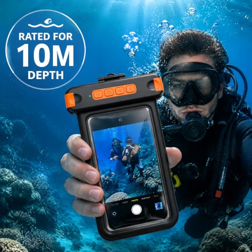 Sinkry Waterproof Phone Pouch Holder Underwater Dry Bay Case Outdoor Sports for Swimming Diving Floating Black
