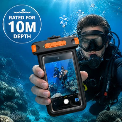Sinkry Waterproof Phone Pouch Holder Underwater Dry Bay Case Outdoor Sports for Swimming Diving Floating Black