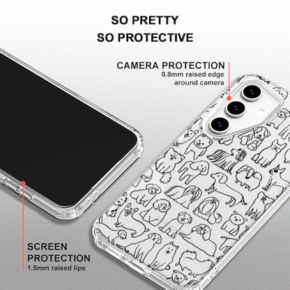 MOSNOVO Case for Samsung Galaxy S24 FE, [Buffertech 6.6ft Military-Grade Drop Protection] [Anti Peel Off Tech] Clear TPU Bumper Phone Case Cover Design - Doodle Dog - color: Clear - Doodle Dog, size: Samsung Galaxy S24 FE