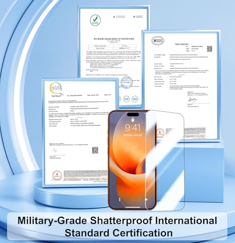 QHOHQ [1-Second Auto-Install] 3 Pack Screen Protector for iPhone 17 Pro Max [6.9 Inch] + 1 Set Camera Lens Protector, 9H+ Shatterproof Tempered Glass, [12FT Military Grade Protection], Case Friendly - size: iPhone 17 Pro Max 6.9 Inch