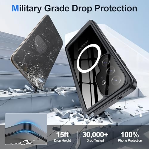 ANTSHARE IP68 Waterproof Case for Samsung Galaxy S25 Ultra, Black/Clear - color: Black/Clear, size: S25 Ultra