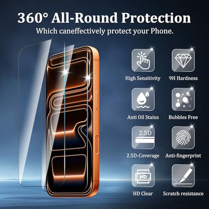 2+1+2 Pack Screen Protector for iPhone 17 Pro Max - size: 17 Pro Max