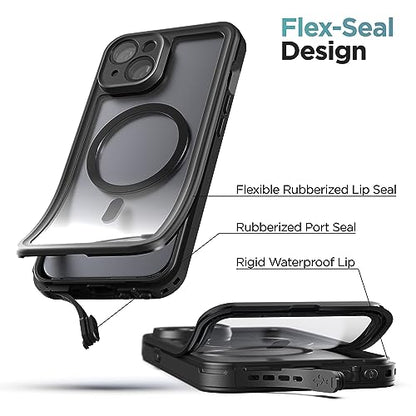 Encased Titan Designed for iPhone 15 Waterproof Case with Belt Clip (Compatible with MagSafe) Full Body Protective Phone Case with Holster (iPhone 15) - size: iPhone 15