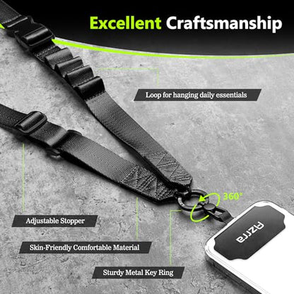 Azrra Phone Lanyard Crossbody, Phone Strap Crossbody with 2 Tether Tabs - color: Black