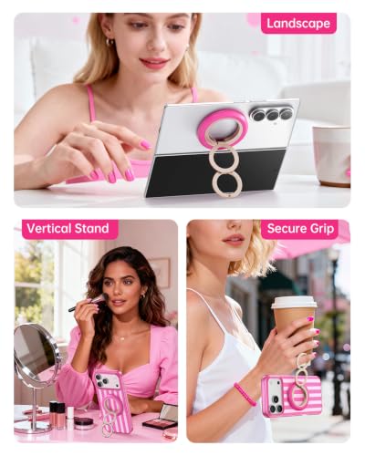 SYNCWIRE Magnetic Phone Ring Holder, for MagSafe Phone Grip Stand Kickstand - color: Blush Cloud