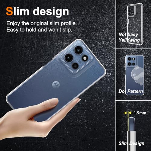 Silicone Clear for Moto G 5g 2025 Case,Ultra Thin with Comfort Grip | Soft Slim-Fit TPU Moto G 5g 2025 Phone Cover,Non-Slip,Shockproof Protection,Scrath-Resistant - size: Moto g 2025