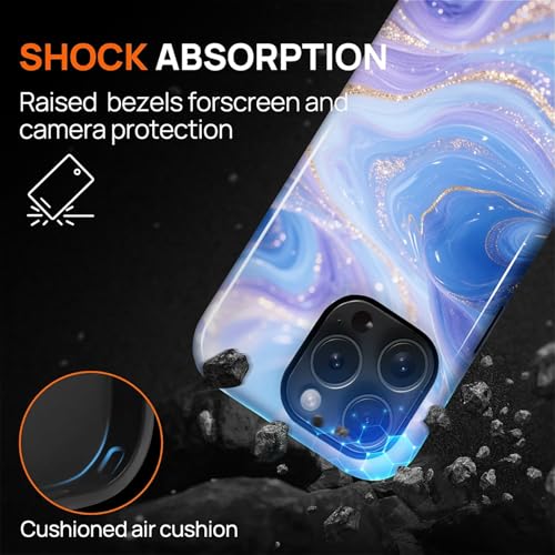 Case for iPhone 15 Pro, Shockproof Hybrid Protective Phone Case, Dual-Layer Drop Protection Anti-Scratch, Blue Purple Fluid - color: Blue Purple Fluid, size: iPhone 15 Pro