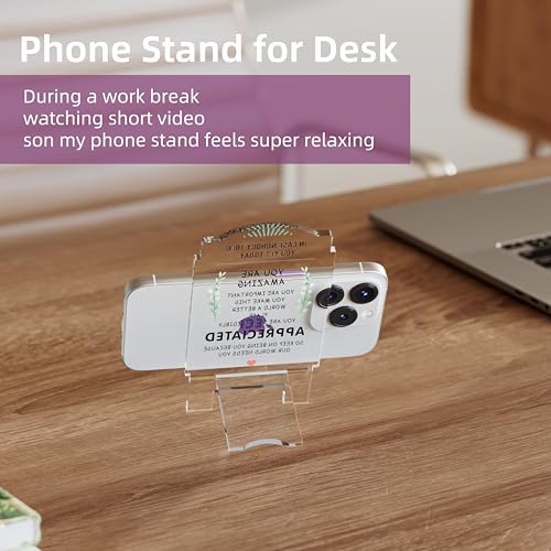 Creative Masterpiece Painting Board Phone Stand for Stylish Desktop Display – Complete Set of Acrylic Decorations, Ideal Gift Option! (Transparent - Motivational Message) - style: Transparent - Motivational Message
