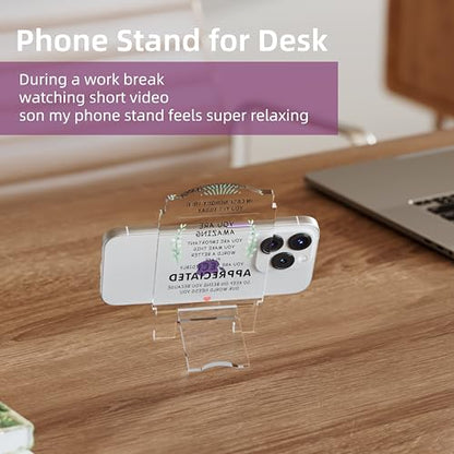Creative Masterpiece Painting Board Phone Stand for Stylish Desktop Display – Complete Set of Acrylic Decorations, Ideal Gift Option! (Transparent - Motivational Message) - style: Transparent - Motivational Message