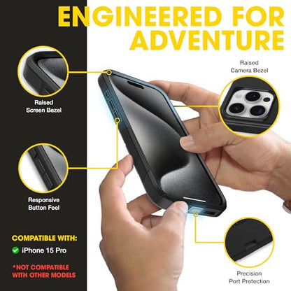OtterBox iPhone 15 Pro - Commuter MagSafe Case - Slim & Tough - Pocket-Friendly - Dual Layer Drop Protection - Port Covers – Non-Retail Packaging - Black | 3X MIL Drop Protection - Dual-Layer Shockproof Design - Pocket-Friendly - Raised Edges - Port Cover