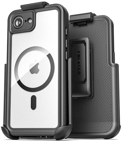 Encased Waterproof Belt Case for iPhone 16e / iPhone 17e (6.1") with Phone Holster Clip (Military Grade) Shockproof, Full Body Cover with Built-in Screen Protector and Port Covers - size: iPhone 16e/17e