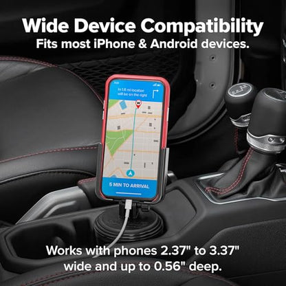 WeatherTech CupFone with Solid Billet Aluminum Knobs - Rose Gold, Adjustable Phone Holder for Smartphones, 360 Rotatable Base, Easy Charging Access - color: Rose Gold Billet Knobs, size: Without 4 Inch Extension