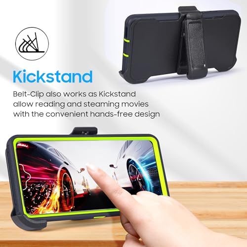 Compatible for Samsung S25 FE, Built in Screen Protector, Belt Clip Holster Heavy Duty Defender Case Dustproof Shockproof Protection (Camo Green) - color: Camo Green