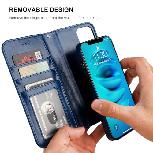 Bocasal for MagSafe Wallet Case Card Holder for iPhone 14, Blue - color: Blue for MagSafe