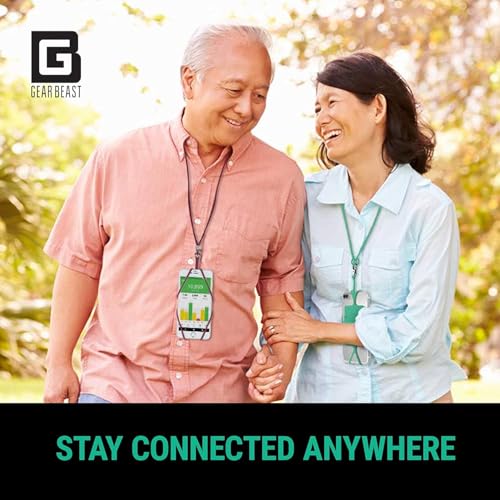Gear Beast Cell Phone Lanyard - Universal Neck Phone Holder w/Card Pocket and Silicone Neck Strap - color: Clear