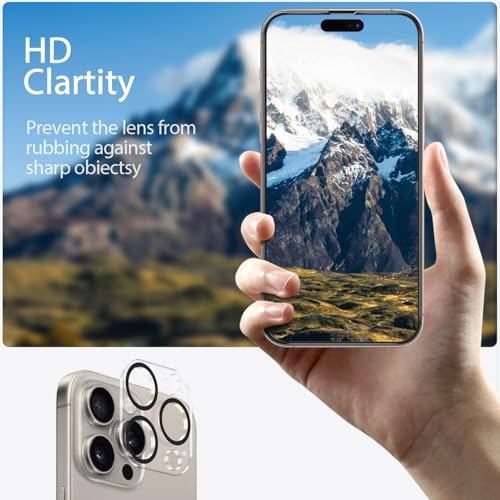 for iPhone15 Pro Max Privacy Screen Protector+Camera Lens Protector