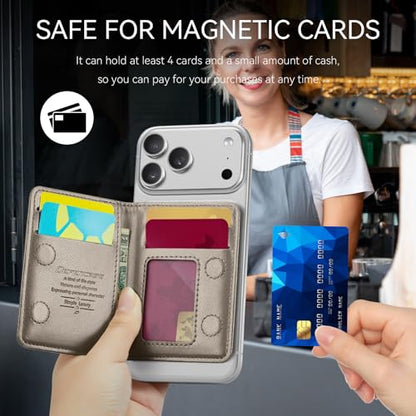 Defencase for Magsafe Wallet Magnetic Card Holder RFID Blocking, Titanium - color: Fashion Desert Titanium