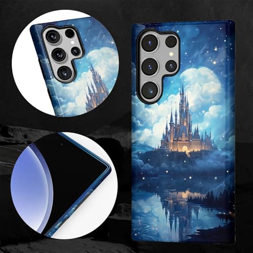 CARLOCA Case for Samsung Galaxy S23 Ultra,Blue Castle Design- Hybrid Dual Protection Soft TPU + Hard PC, Shockproof & Anti-Scratch Cover Men Women Stylish Protective Phone Case - color: Blue Castle, size: Galaxy S23 Ultra