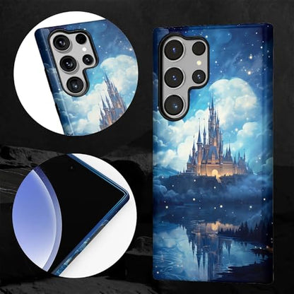 CARLOCA Case for Samsung Galaxy S23 Ultra,Blue Castle Design- Hybrid Dual Protection Soft TPU + Hard PC, Shockproof & Anti-Scratch Cover Men Women Stylish Protective Phone Case - color: Blue Castle, size: Galaxy S23 Ultra