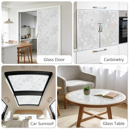 LEMON CLOUD Window Privacy Film, Frosted Glass Window Film, 23.6″ x 78.7″ - color: Bamboo Leaf, size: 23.6" x 78.7"