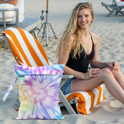 Cloth Diaper Wet Dry Bags Waterproof Reusable Travel Beach Pool Daycare Soiled Baby Items Yoga Gym Bag for Swimsuits or Wet Clothes - color: Rainbow1