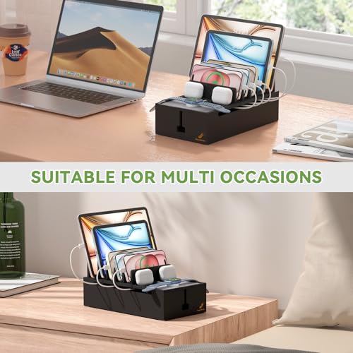 Pezin & Hulin Multi Charger Station Organizer - Black Bamboo - color: Black