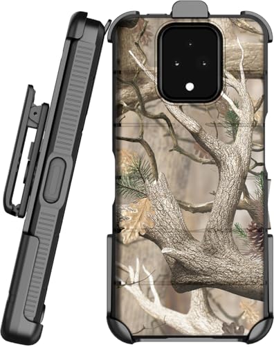 Case and Holster Combo for Sonim XP Pro 5G Phone - Bush Camo Design | Compatible with MagSafe, Magnetic, Rugged Cover, Enhanced Grip, with Belt Clip Holder, Ratchet Rotation - color: Camo