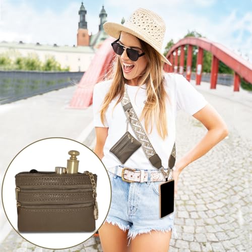 Cell Phone Lanyard with Wallet - Anti-Theft Crossbody Adjustable Phone Strap for Most Smartphones, for Men & Women - color: Coffee