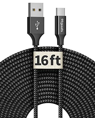 etguuds Long USB to USB C Cable, 16ft USB A to USB C Cable Fast Charging - color: Black