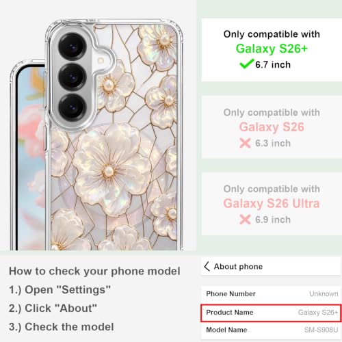 for Samsung Galaxy S26 Plus Magnetic Case【Compatible with MagSafe】 Aesthetic Oil Painting Stained Glass Flower Design, Slim Fit Hard PC Back Shockproof Cute Clear Phone Cover, Light Pink - color: Light Pink, size: Galaxy S26 Plus
