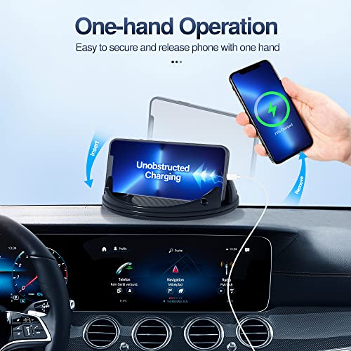 Loncaster Car Phone Holder Mount, [Horizontal 360° Rotatable] Silicone Phone Mount for Car Dashboard, Hands Free Cell Phone Holder Car Compatible with iPhone 16 15 14 13 12 Pro Max Samsung Phones - color: Black-1pack 360° Rotatable
