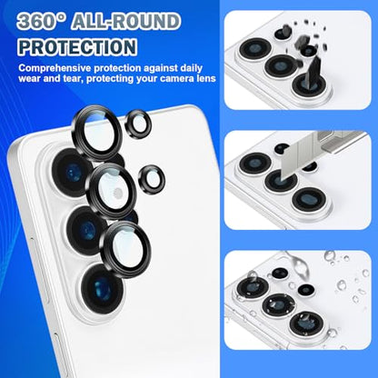 Camera Lens Protector for Samsung Galaxy s26 Ultra, Solid Color Spiral Ring - color: Black