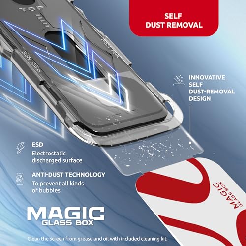 Screen Protector for iPhone 17 – MagicBox (2 PACK) Tempered Glass Screen Protector for iPhone 17 Edge-to-Edge Protection with 2 Applicators, 9H Hardness, Oleophobic Coating - size: for iPhone 17