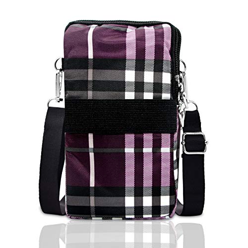 BIAOTIE Lightweight Small Crossbody bags Cell Phone Purses Travel Pouch Shoulder Bag for Women - color: Purple Stripes