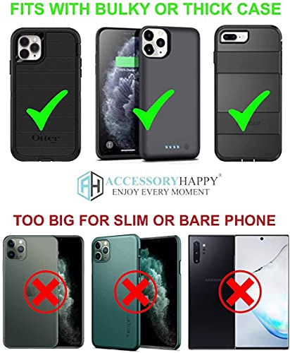 AH Military Grade Cell Phone Carrier Holster Men Belt Holder, Compatible With iPhone 12 Mini SE 5 5S 5C Samsung J1 J3 LG K7 K10 & More, Fits Defender/Thick Heavy Duty Case - color: BLACK, size: BLACK - SMALL