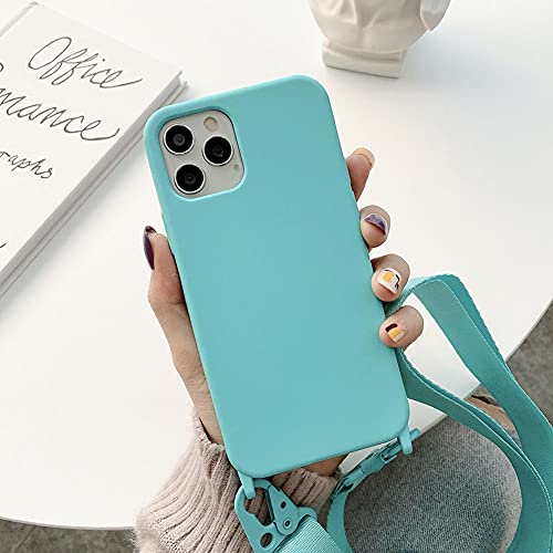 Compatible with iPhone 6/7/8/SE2/SE3,Crossbody Phone Case with Lanyard Cute Soft Silicone Case with Adjustable Shoulder Strap Shockproof Protector Compatible with Women Girls Blue - color: Blue, size: iPhone 6/7/8/SE2/SE3