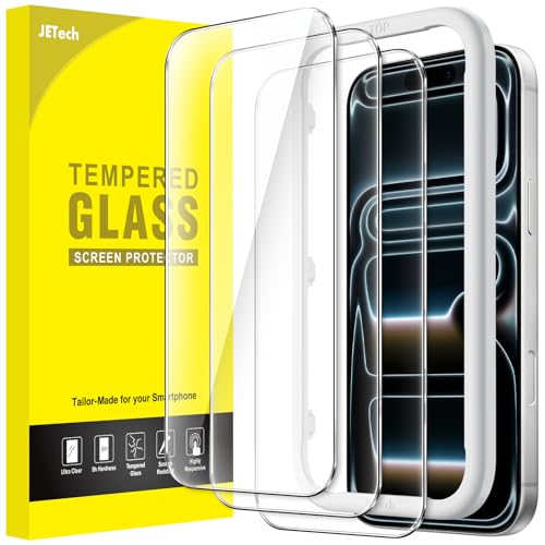 JETech Screen Protector for iPhone 17 Pro Max, 3-Pack | 9H Tempered Glass, HD Clear, Anti-Scratch Protection, Easy Installation Tool - size: iPhone 17 Pro Max