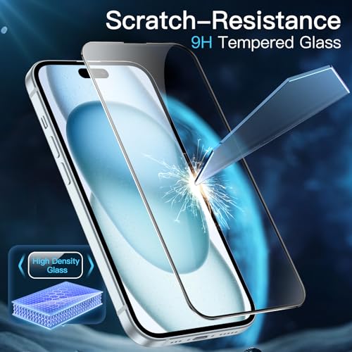 JETech Screen Protector for iPhone 15 Plus, 2-Pack - size: iPhone 15 Plus