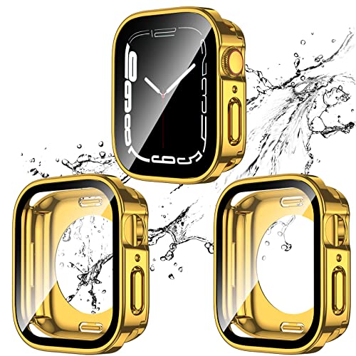 2-Pack Waterproof Case for 40mm Apple Watch SE 3/2/1 Series 6/5/4 - color: Gold/Gold, size: 40mm(SE3/SE2/SE/6/5/4)