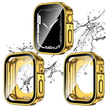 2-Pack Waterproof Case for 40mm Apple Watch SE 3/2/1 Series 6/5/4 - color: Gold/Gold, size: 40mm(SE3/SE2/SE/6/5/4)