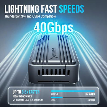 SABRENT USB4 NVMe SSD Enclosure, Tool-Free, 3900MB/s (EC-U4TN) - color: SPACE GREY