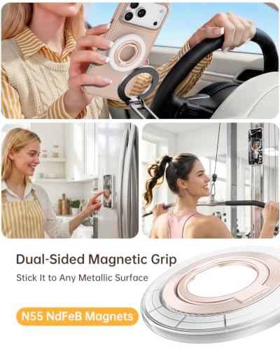 SYNCWIRE for MagSafe Phone Grip, Magnetic Phone Ring Holder - color: Pearl White